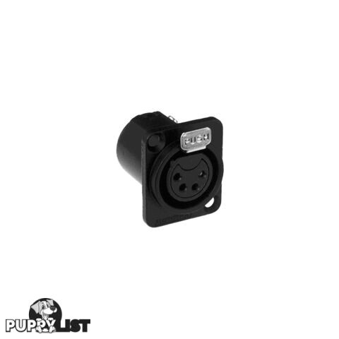 PD5372 4 PIN PANEL XLR SOCKET METAL BLACK SQUARE