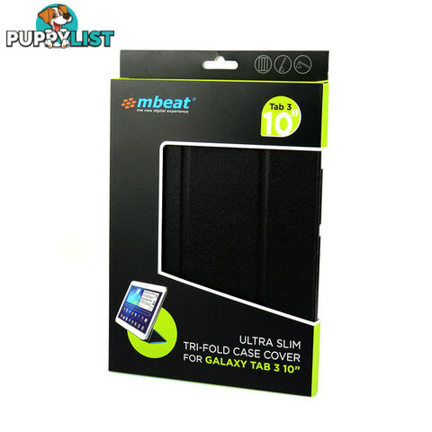 T3-10CASBLK GALAXY TAB3 10" SLIM CASE BLK TRI-FOLD MBEAT