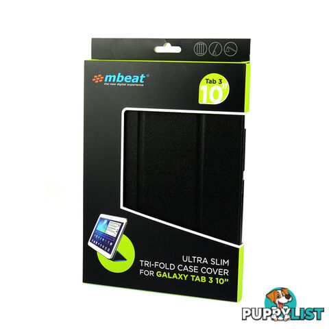 T3-10CASBLK GALAXY TAB3 10" SLIM CASE BLK TRI-FOLD MBEAT