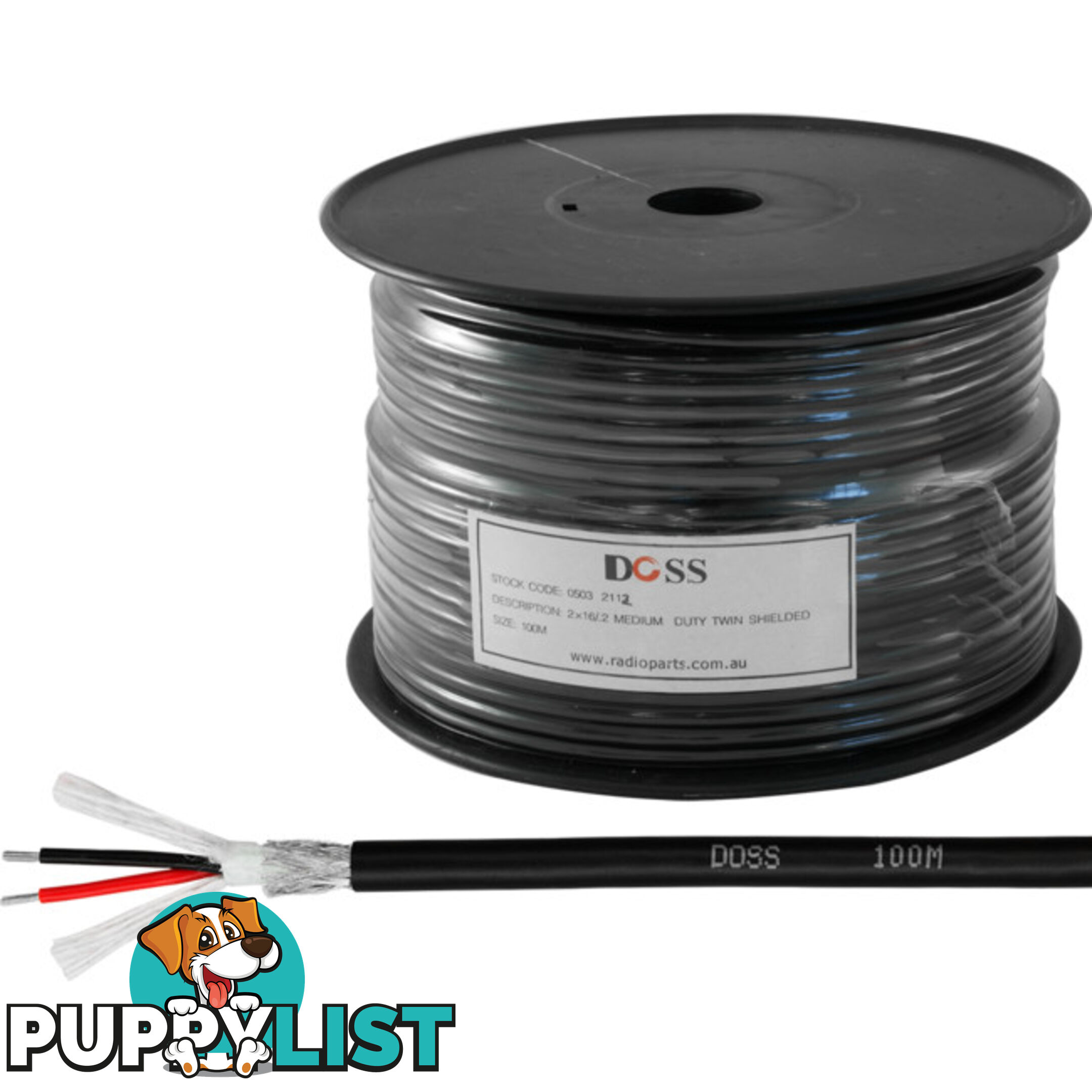 2X16.2-100M AUDIO / MIC CABLE - 100M PER 100M ROLL