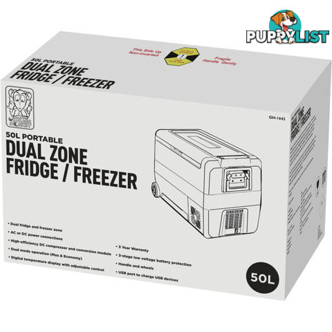 GH1642 50L PORTABLE FRIDGE AC DC BRASS MONKEY