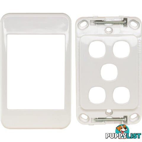 PK4595 5 GANG WALL PLATE WHITE CLIPSAL 2000 SERIES