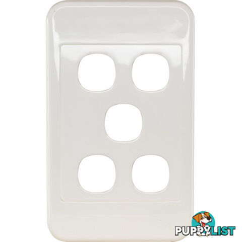 PK4595 5 GANG WALL PLATE WHITE CLIPSAL 2000 SERIES