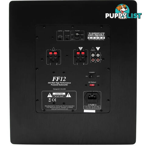 FF12 12" FRONT FIRING SUBWOOFER BLACK EARTHQUAKE