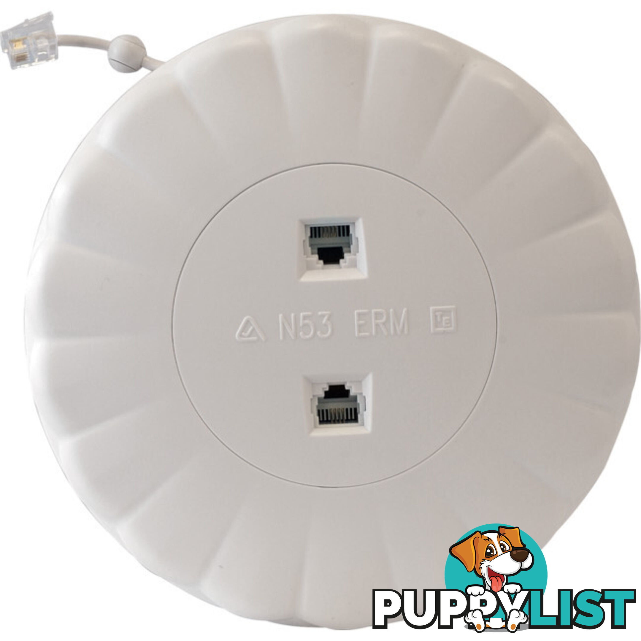 ERM4015B/WHT 15M RJ12 MODULAR EXTENSION REEL - 2X RJ12 SOCKET TEL5060