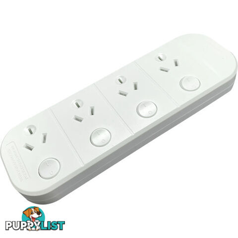 PT1614 4 OUTLET SWITCHED POWERBOARD WHITE