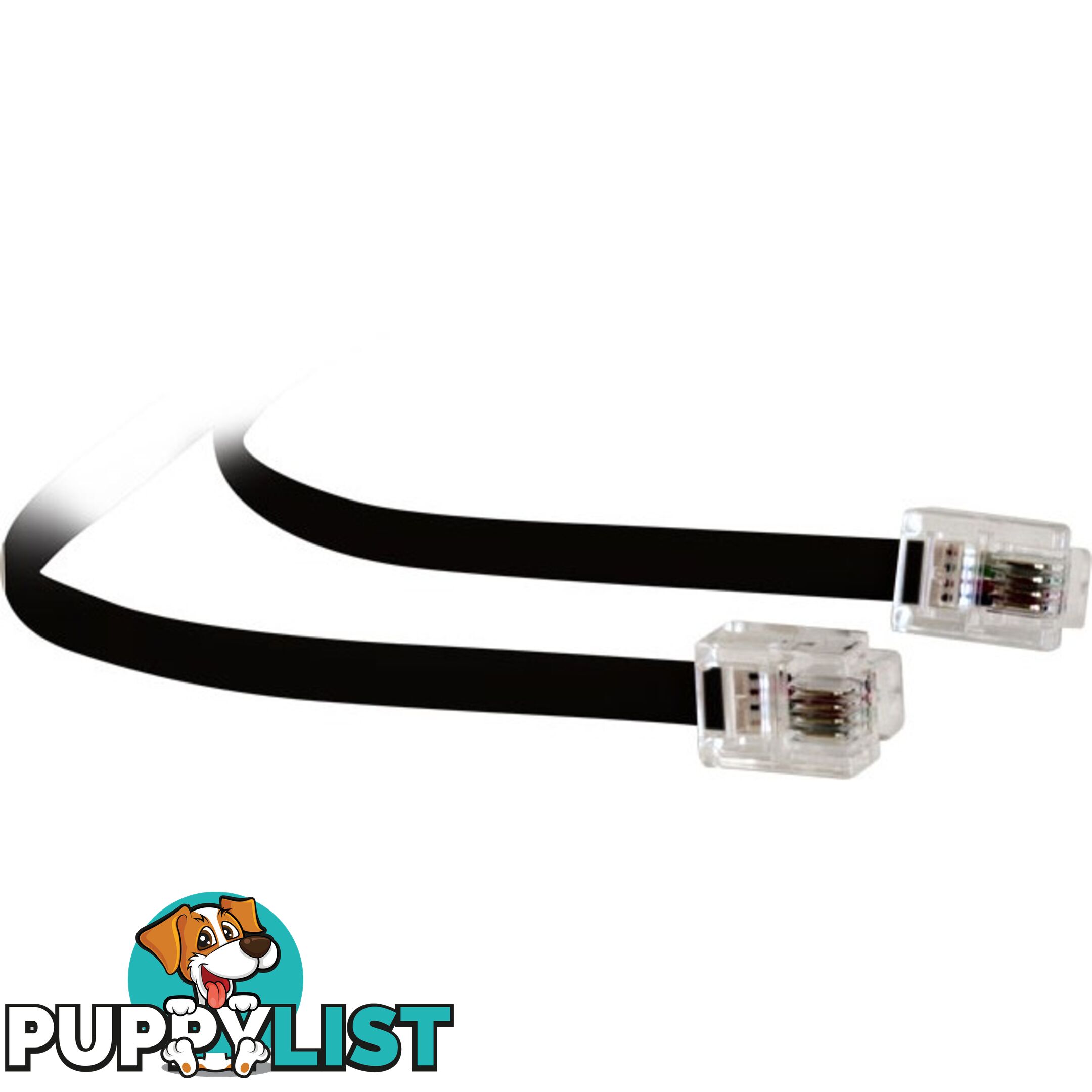 LC0095B/BLK 10MT MODULAR PLUG LEAD - BLACK RJ12 LINE CORD 6P4C TEL5165