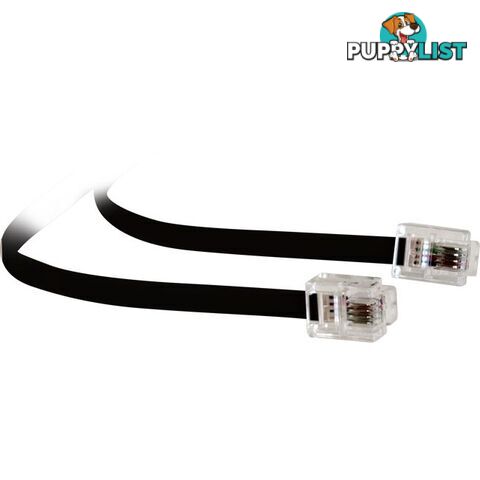 LC0095B/BLK 10MT MODULAR PLUG LEAD - BLACK RJ12 LINE CORD 6P4C TEL5165