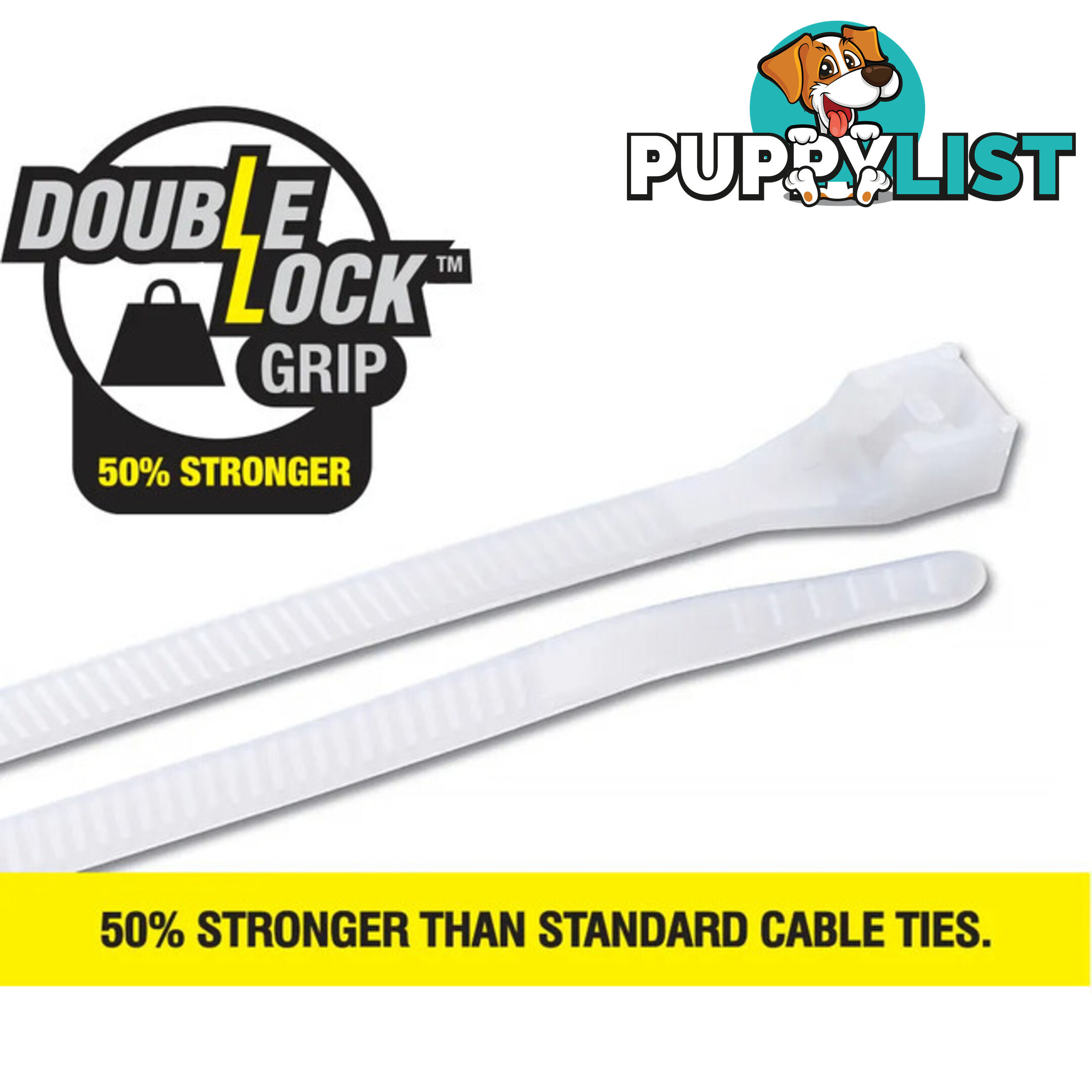 CT200NTDL 203 X 4.3MM DOUBLE LOCK CABLE TIE 100PK NATURAL