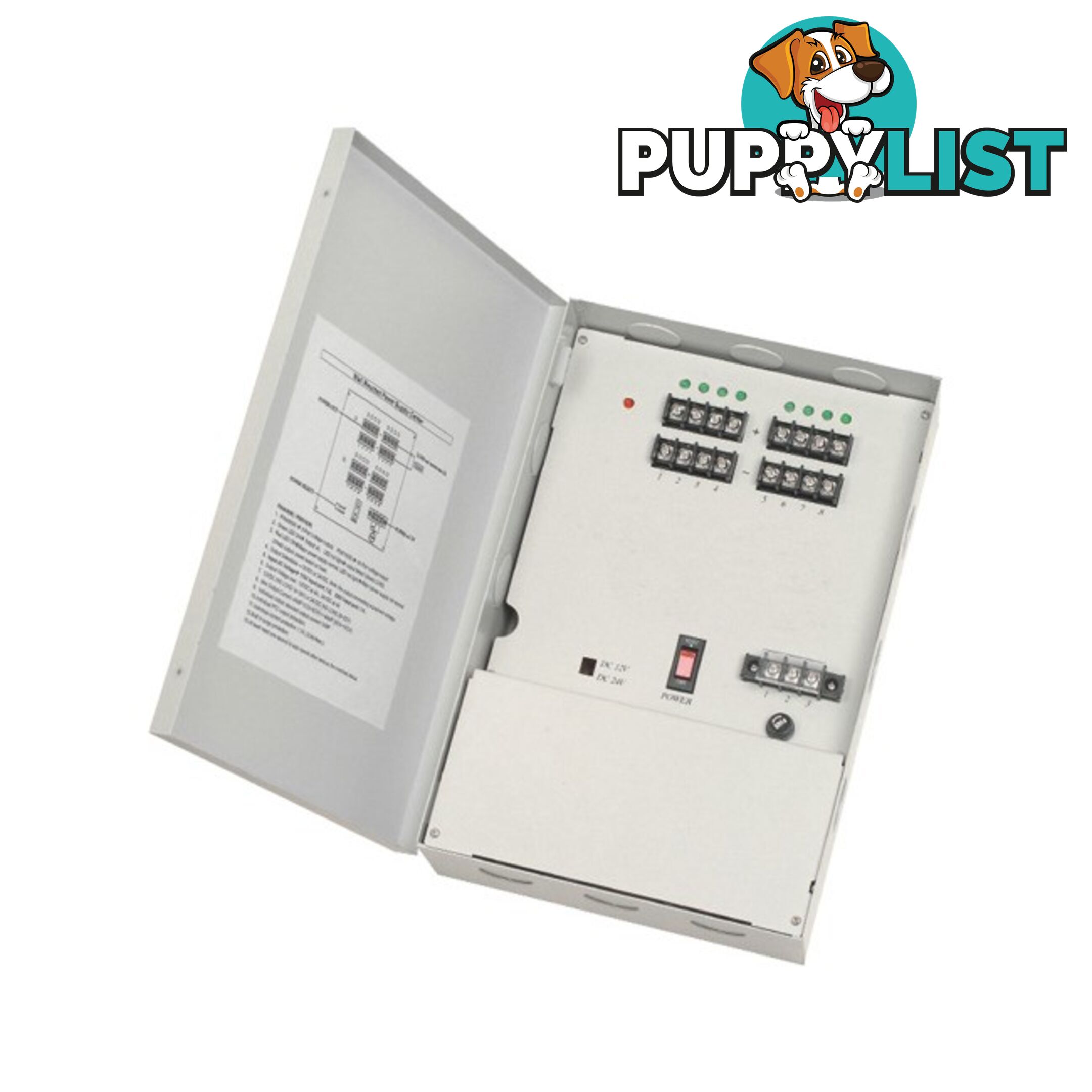 PW408U 4A 8 PORT DC12V REGULATED PS WALL MOUNTING BUILT IN 3A BATT