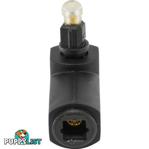 PA1908 TOSLINK RIGHT ANGLE ADAPTOR PLUG TO SOCKET W/ ROTATING END