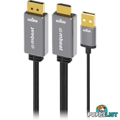 LC7996 4K 1.8M HDMI TO DISPLAY PORT CABLE WITH USB POWER TOUGH LINK