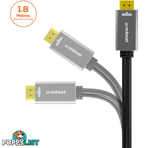 LC7996 4K 1.8M HDMI TO DISPLAY PORT CABLE WITH USB POWER TOUGH LINK