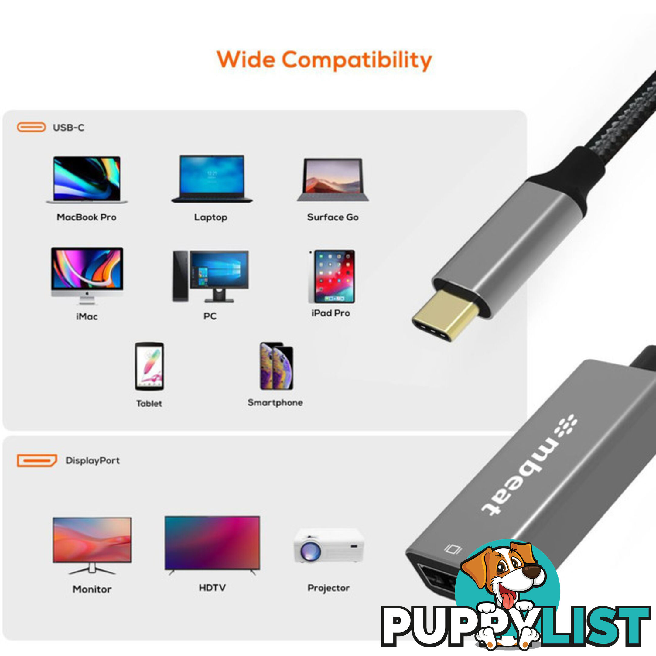 LC7984 USB-C TO DISPLAY PORT ADAPTER 4K TOUGHLINK