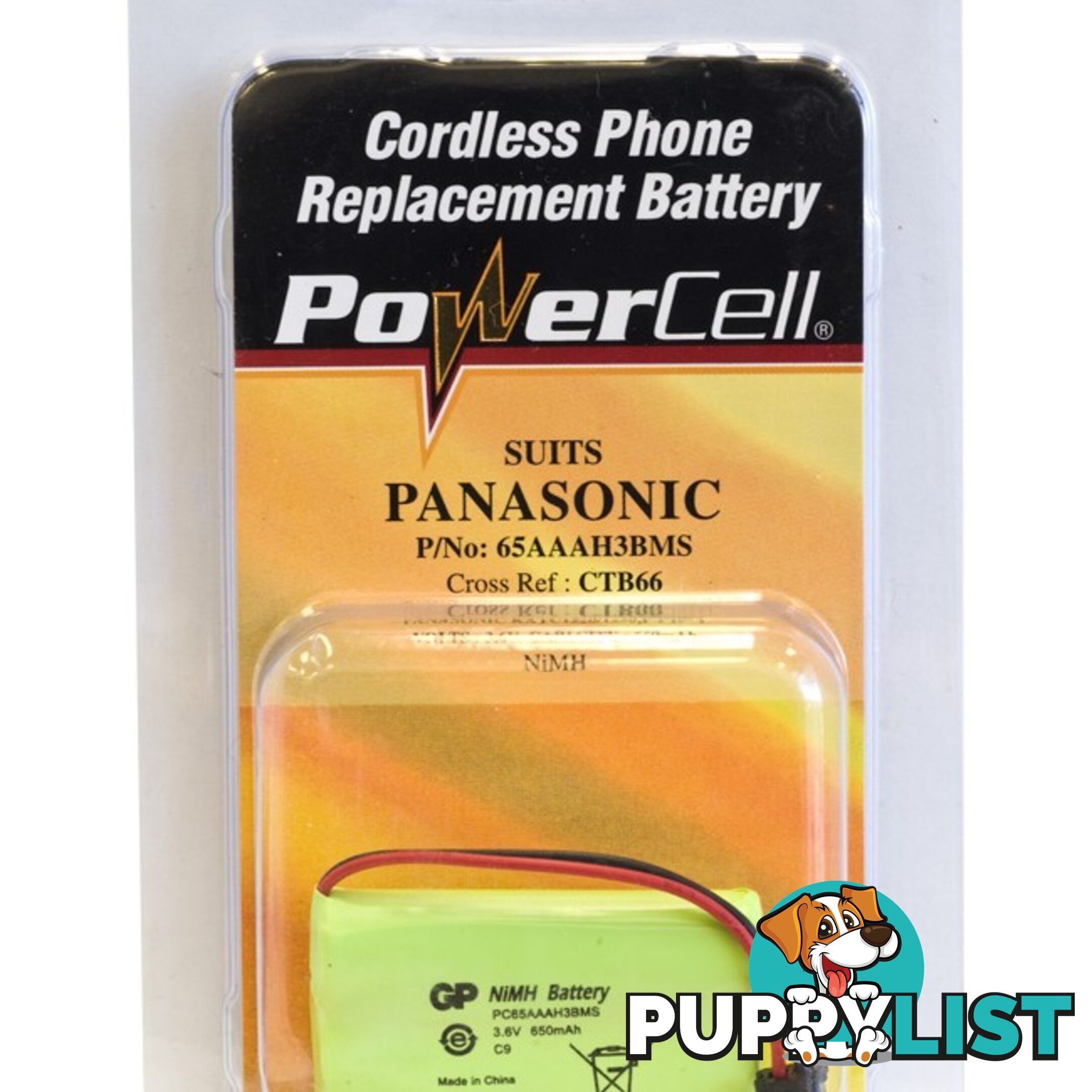 CTB66 3.6V NIMH 650MAH PHONE BATTERY SUITS PANASONIC CORDLESS PHONE