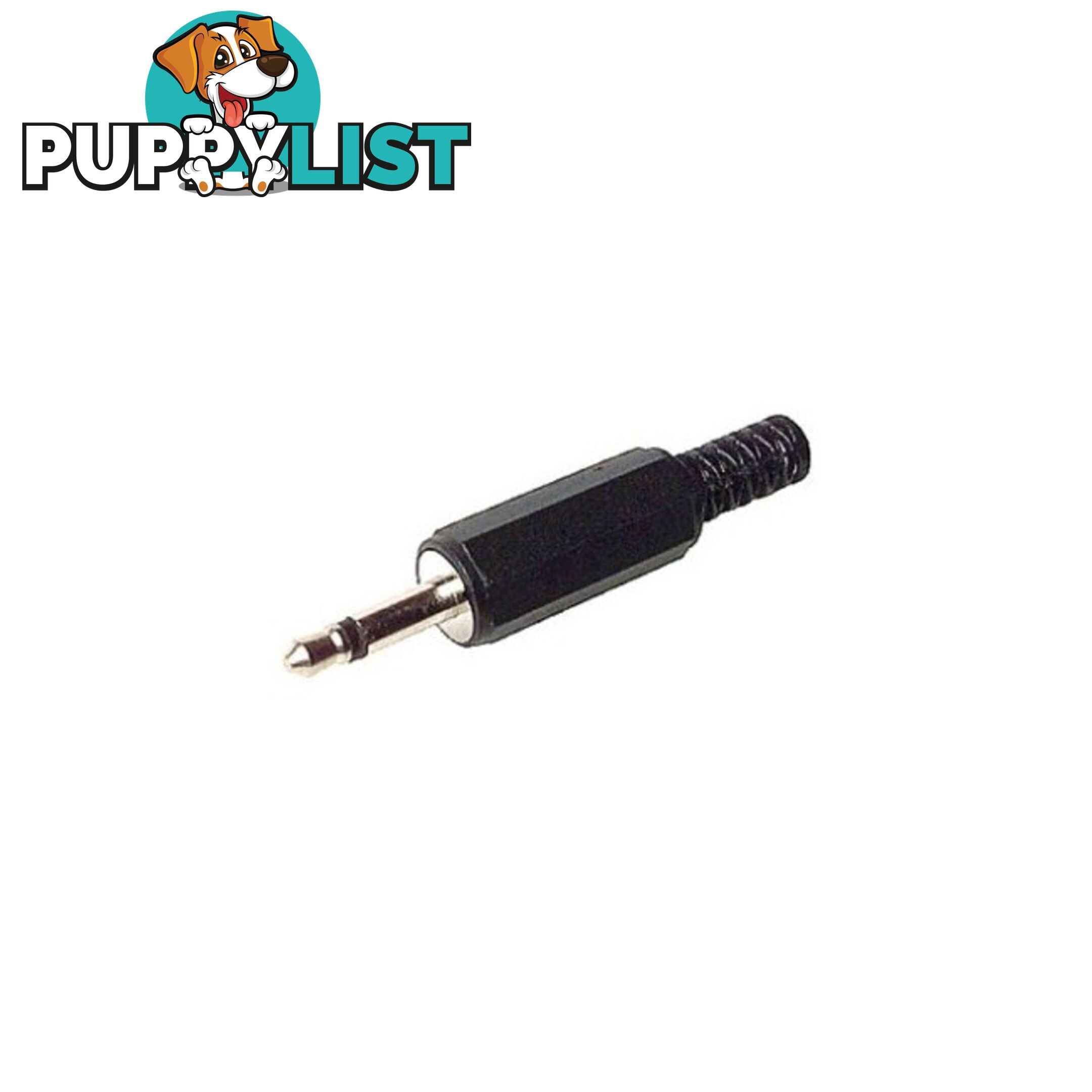 PD1202 3.5MM MONO PHONO PLUG BLACK PLASTIC (REPLACES PD1201)