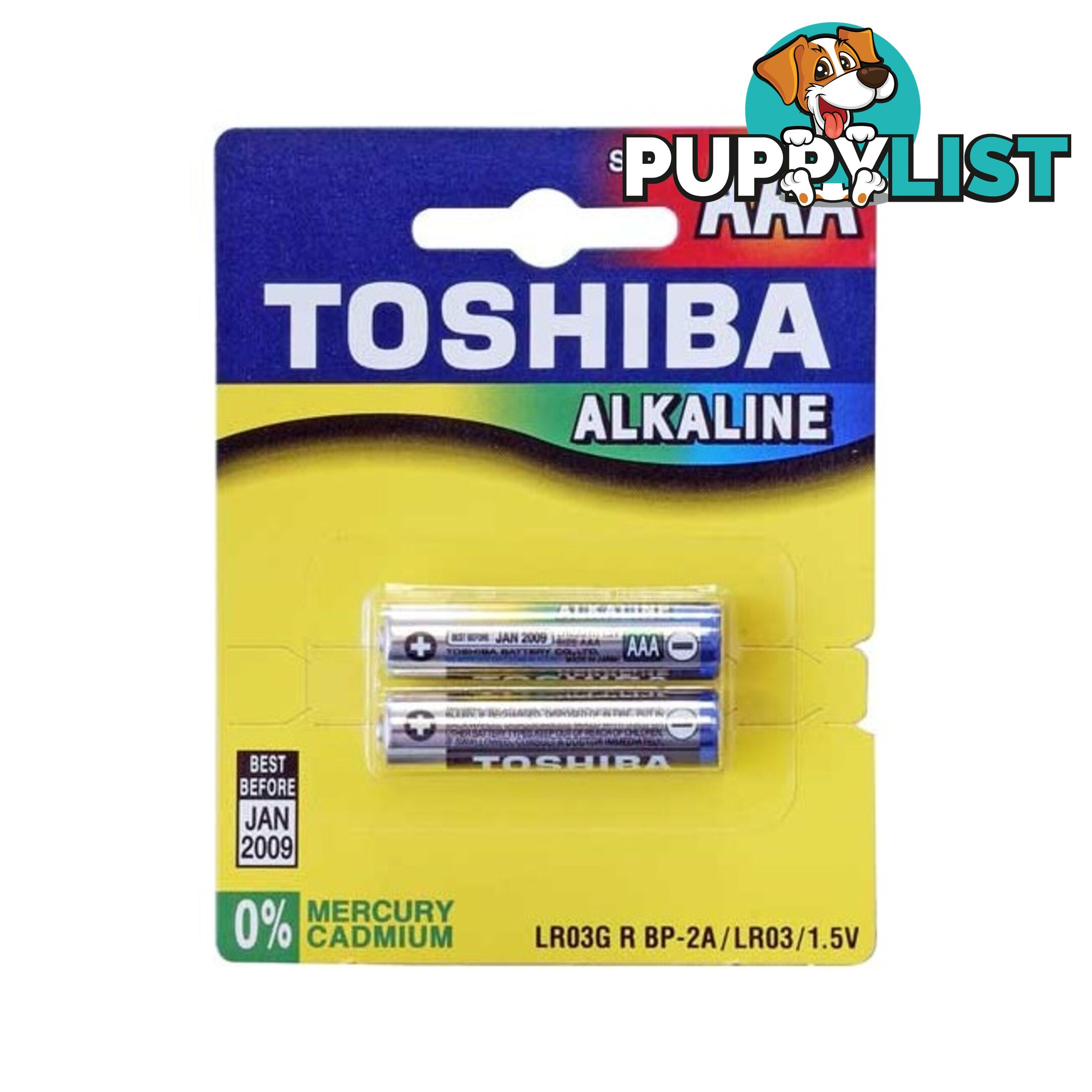 AAAPK2 2 PACK AAA ALKALINE BATTERY TOSHIBA