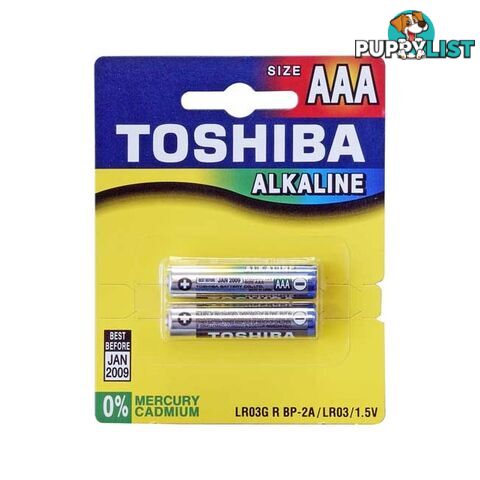 AAAPK2 2 PACK AAA ALKALINE BATTERY TOSHIBA