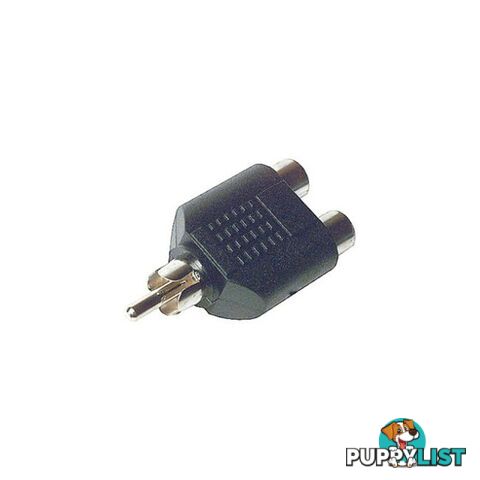 PA4216 RCA PLUG TO 2X RCA SOCKETS PLASTIC DOUBLE ADAPTOR