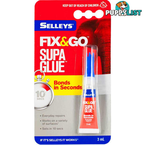 SUPA30 3ML SUPA GLUE FIX'N'GO SELLEYS SUPER GLUE