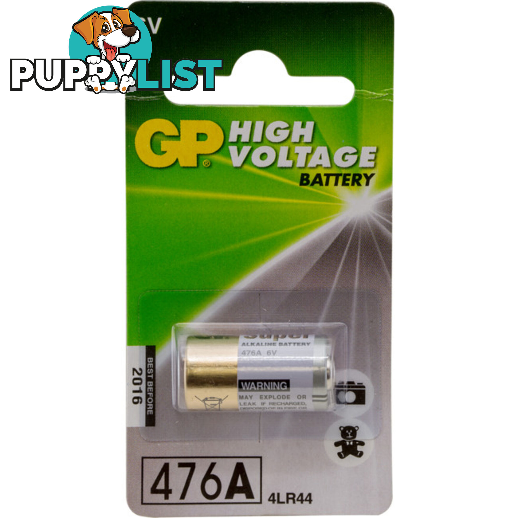 476A 6V ALKALINE BATTERY GP 4LR44