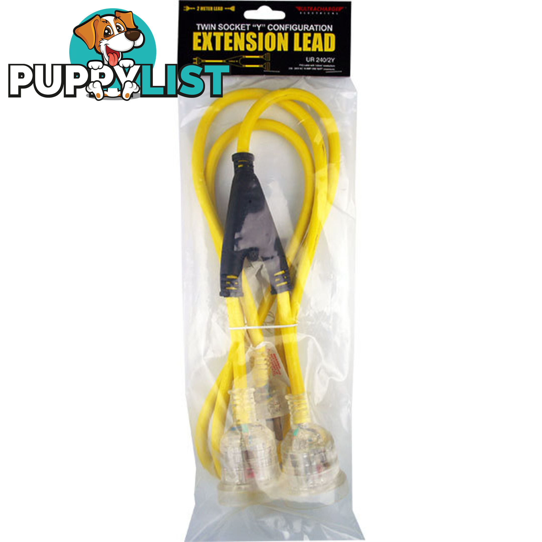 UR2402Y Y' EXTENSION LEAD - 2M Y' 240V SOCKETS ULTRACHARGE