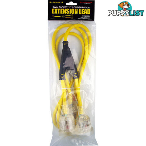 UR2402Y Y' EXTENSION LEAD - 2M Y' 240V SOCKETS ULTRACHARGE