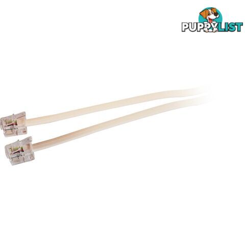 LC0051B/IVY 2M MODULAR PLUG LEAD - IVORY RJ14 (RJ12) 6P4C TEL5052