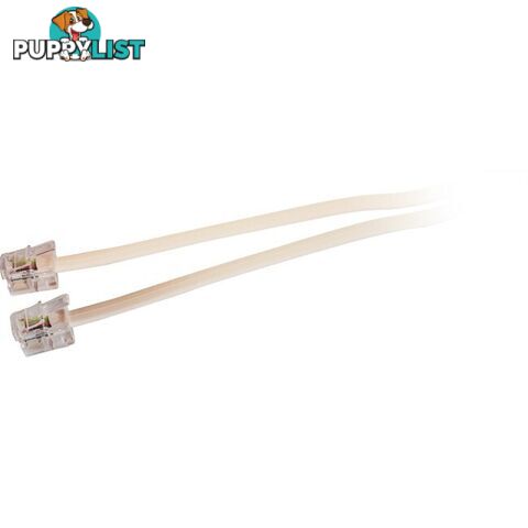 LC0051B/IVY 2M MODULAR PLUG LEAD - IVORY RJ14 (RJ12) 6P4C TEL5052