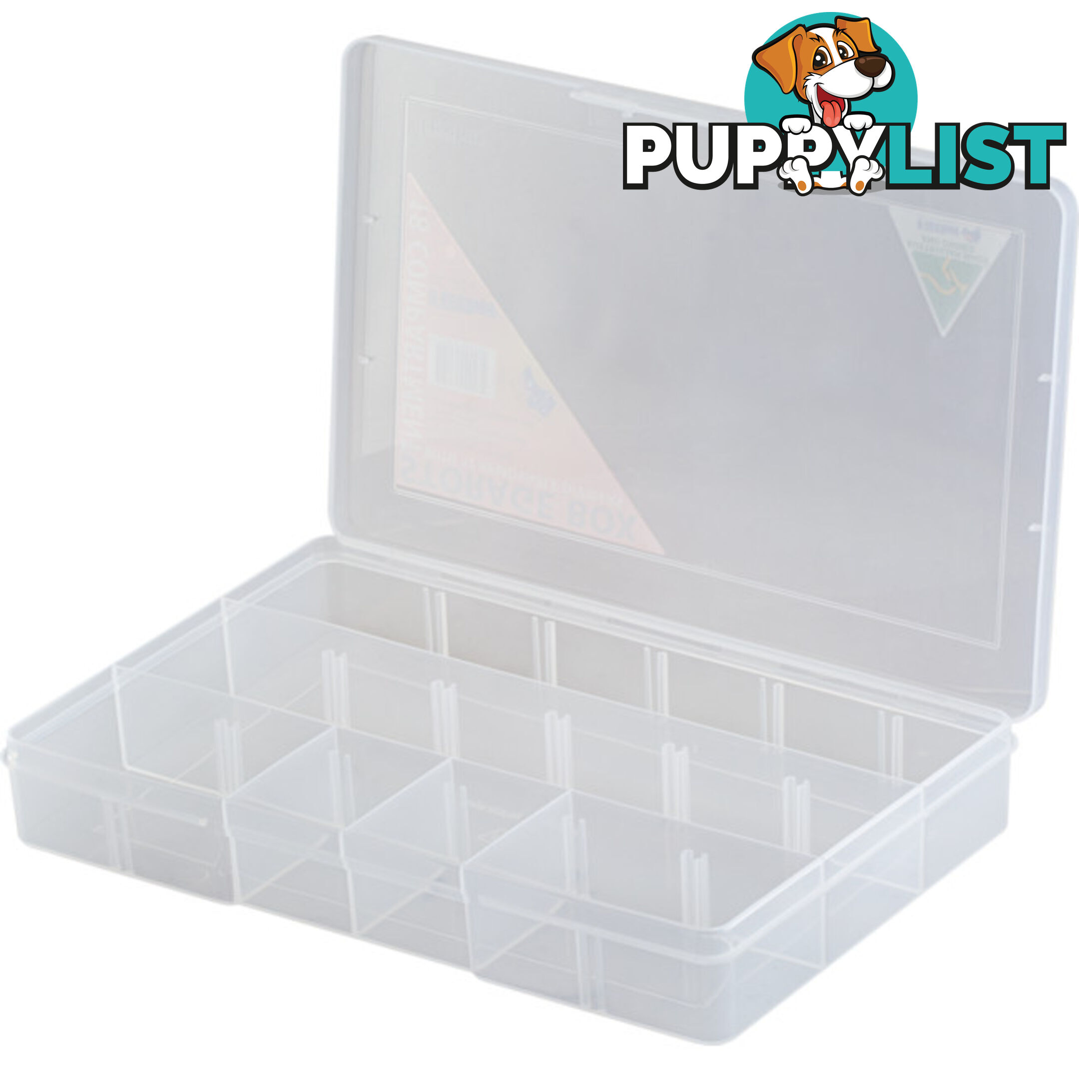 1H212 18 COMPARTMENT STORAGE BOX 12 REMOVABLE DIVIDERS