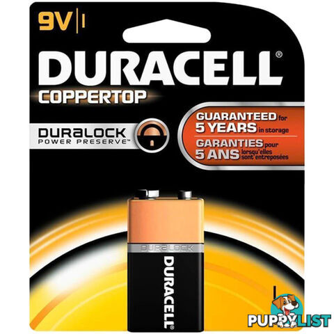 MN1604B1 9V ALKALINE DURACELL BATTERY COPPER TOP PK1 RPLCED BY ULTRA