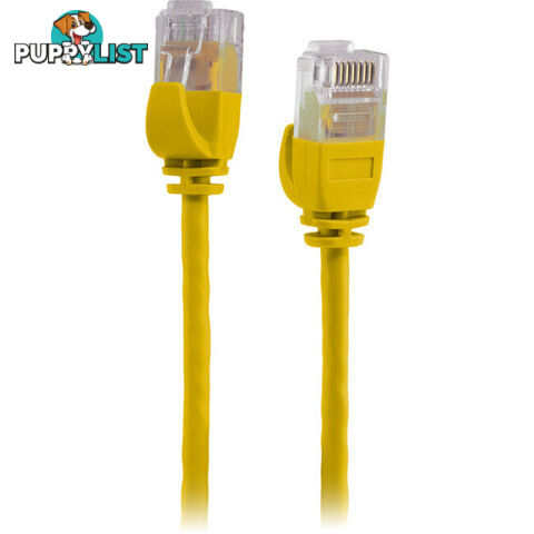 LC6SL0100YL 1M SLIM CAT6 PATCH LEAD YELLOW ULTRA THIN