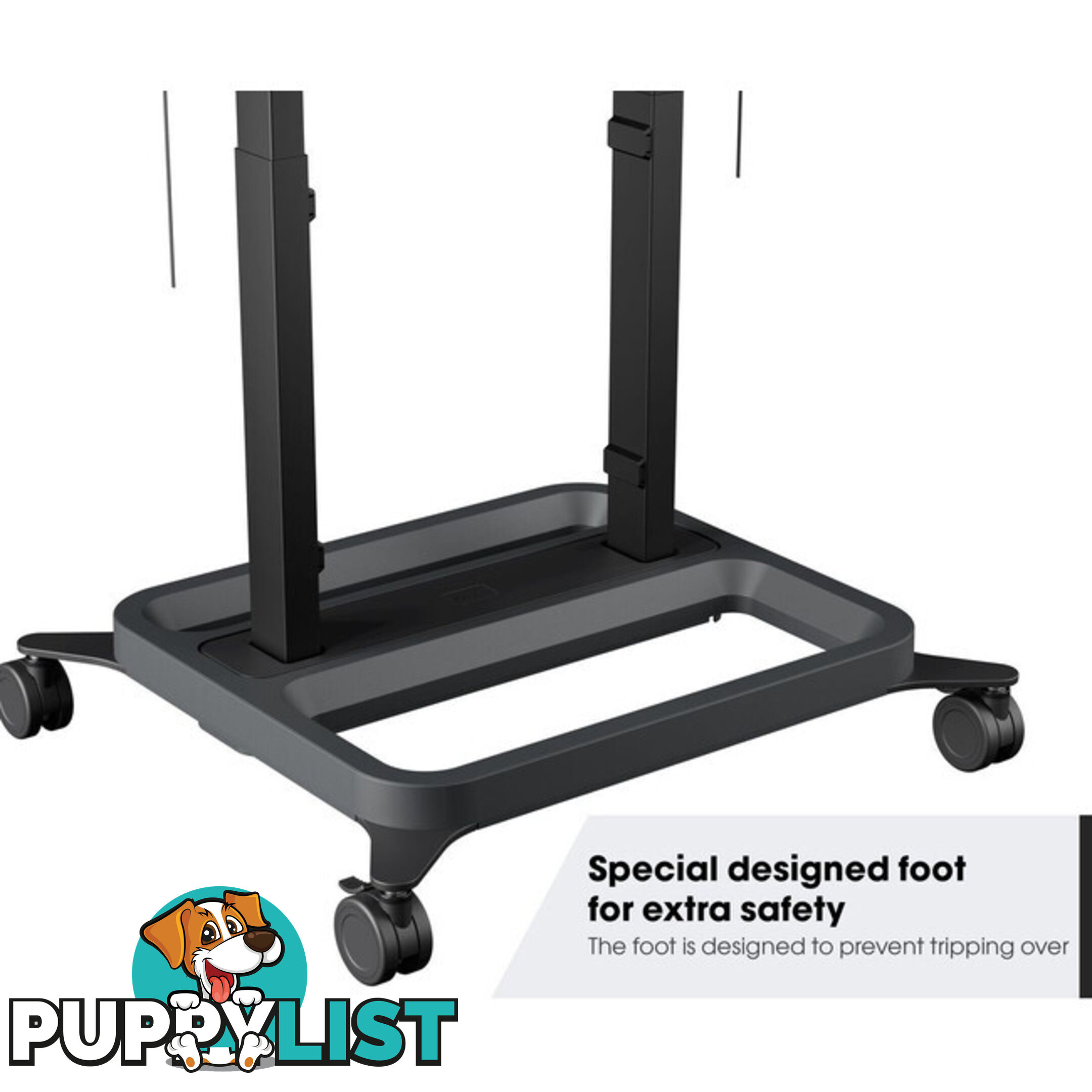 RISE5208 MOTORIZED DISPLAY LIFT TROLLEY- STANDARD WHEELS 80MM PER SEC SPEED - UP TO 86" -120KG DISPLAY