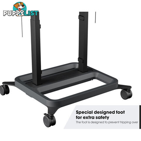 RISE5208 MOTORIZED DISPLAY LIFT TROLLEY- STANDARD WHEELS 80MM PER SEC SPEED - UP TO 86" -120KG DISPLAY