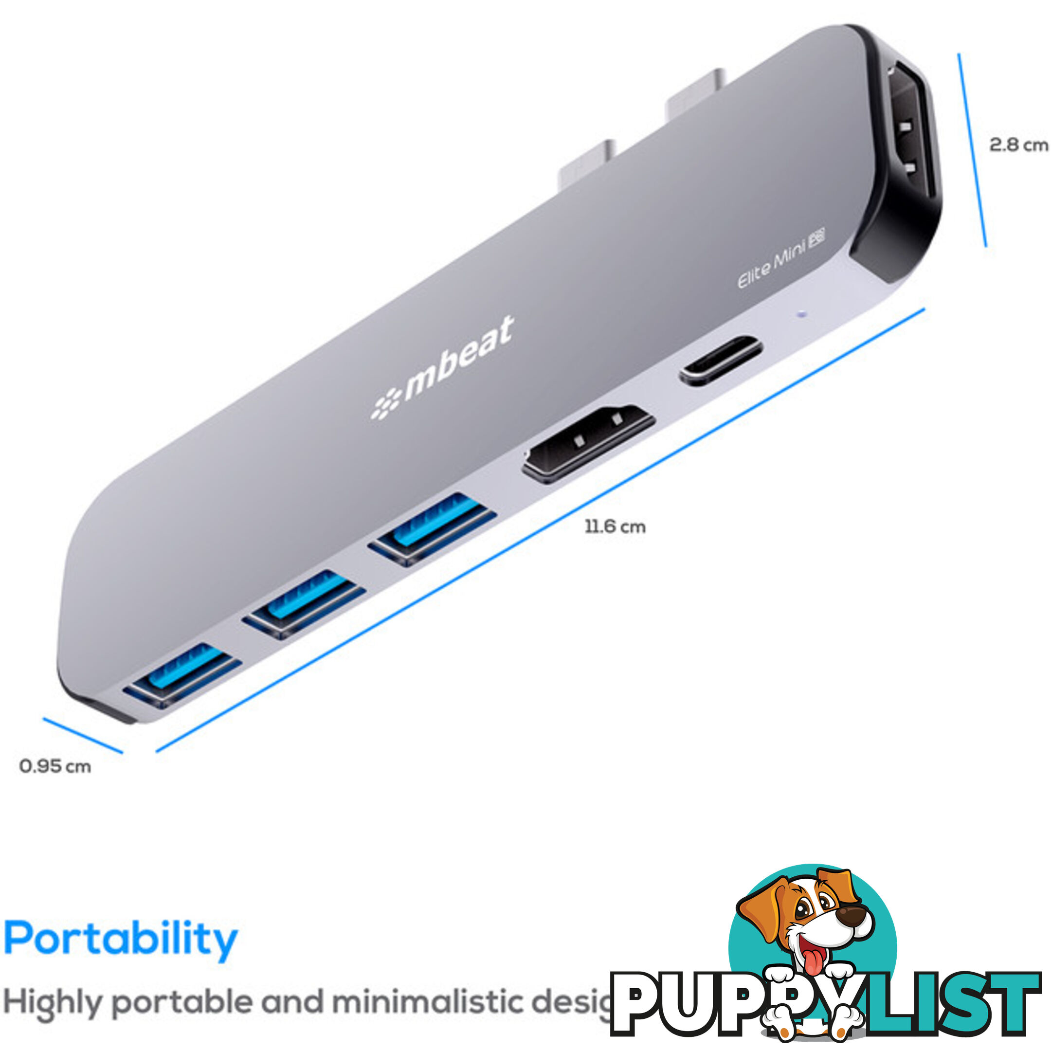 UCDP8 ELITE MINI 6-IN-1 USB-C HUB MACBOOK PRO PD HDMI 4K