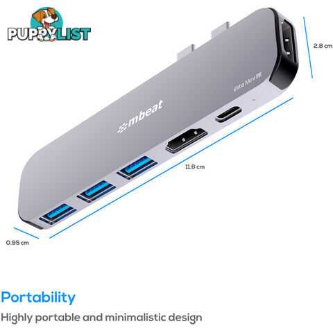 UCDP8 ELITE MINI 6-IN-1 USB-C HUB MACBOOK PRO PD HDMI 4K