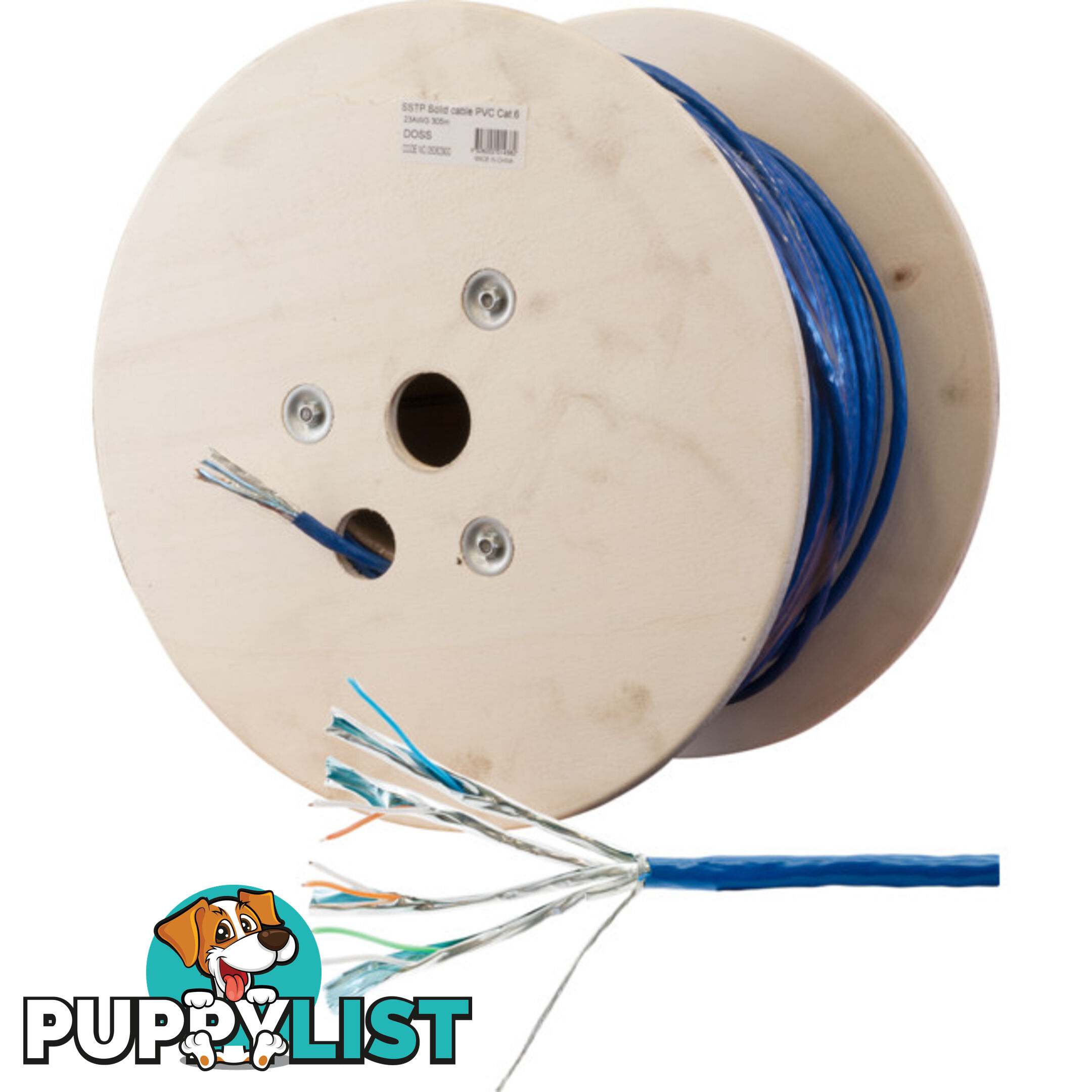 SSTPCAT6BL-305M SSTP CAT6 SOLID CABLE BLUE305M SHIELDED PER ROLL REEL