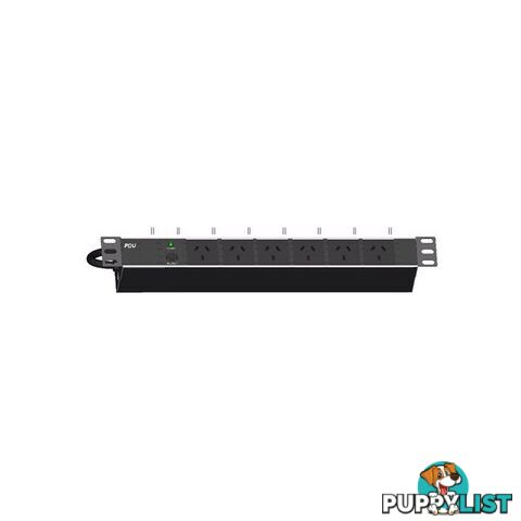 RM6WHPR 19" RACK MOUNT 6WAY HORIZONTAL POWER RAIL BLACK