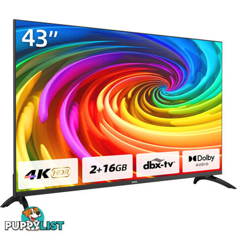 U43G7PG 43" 4K UHD GOOGLE TV FRAMELESS