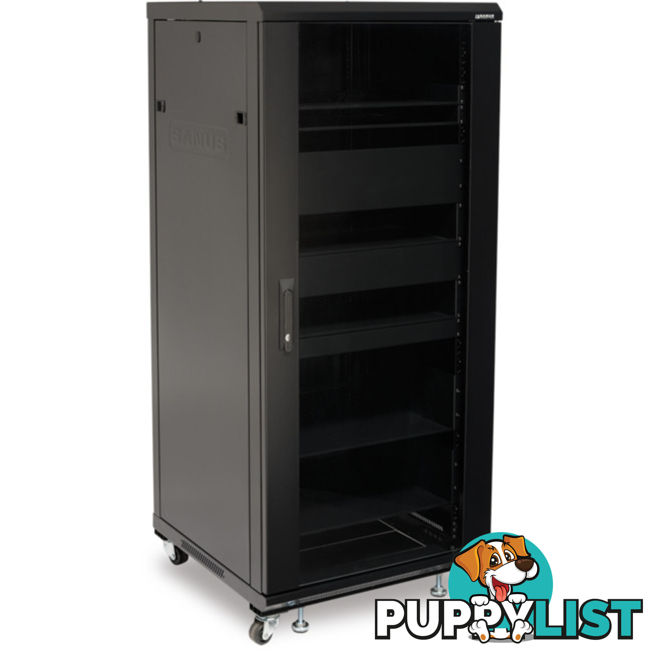 CFR2127B1 27U AV RACK WITH SHELVES ANDDOOR REMOVABLE BACK AND SIDE PANELS