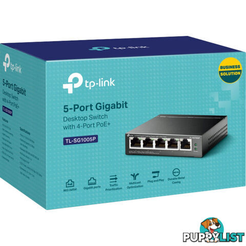 TLSG1005P 5 PORT GIGA DESKTOP POE+ SWITCH