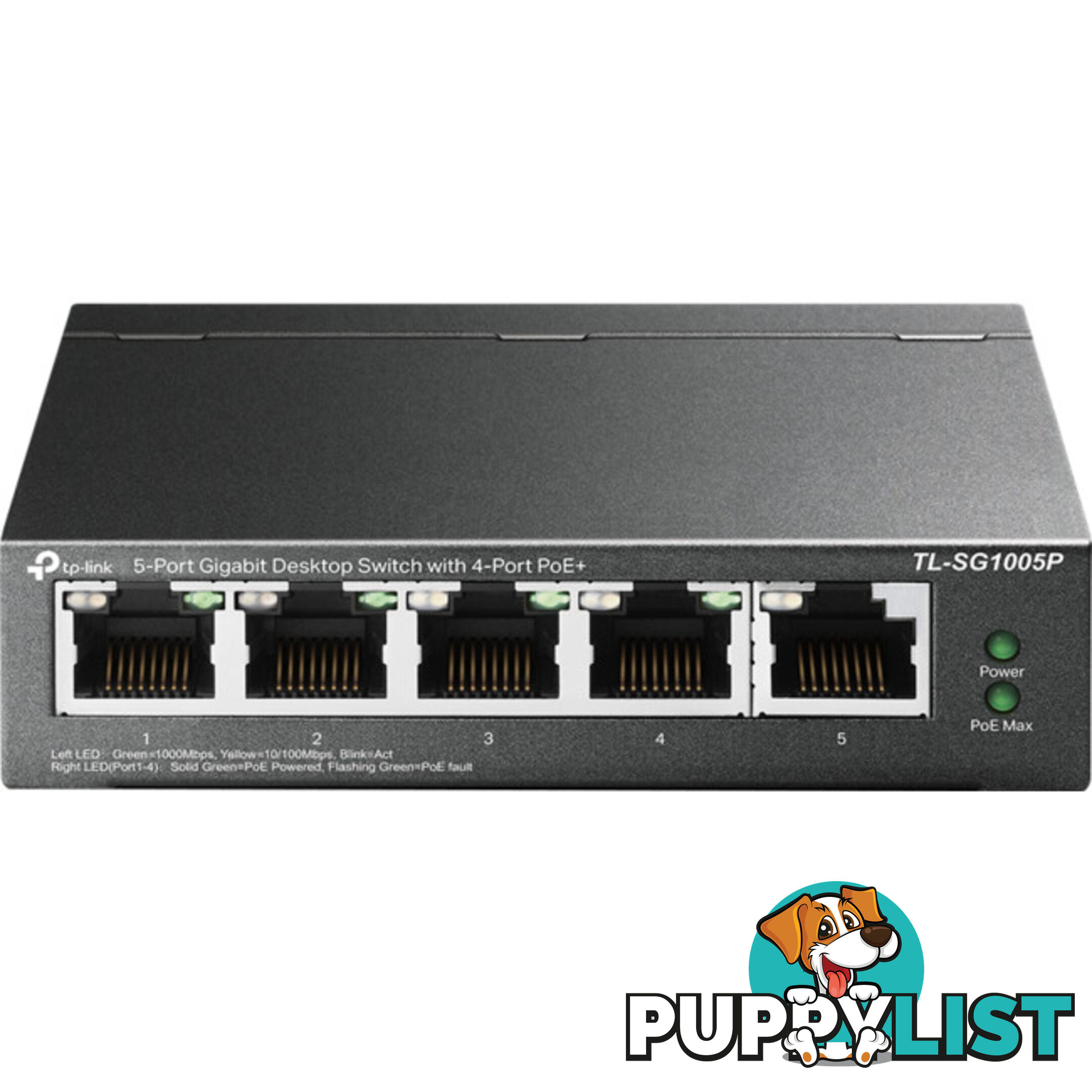 TLSG1005P 5 PORT GIGA DESKTOP POE+ SWITCH