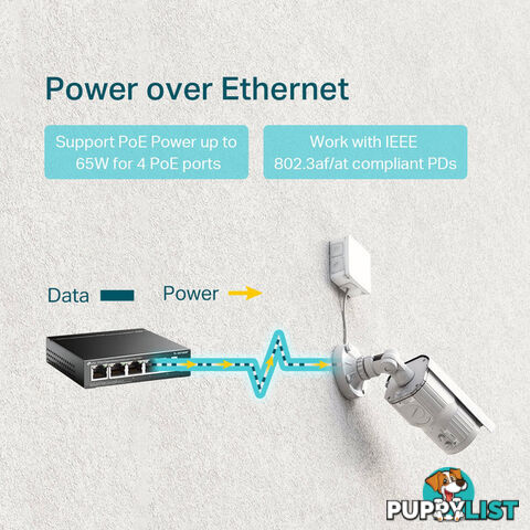 TLSG1005P 5 PORT GIGA DESKTOP POE+ SWITCH