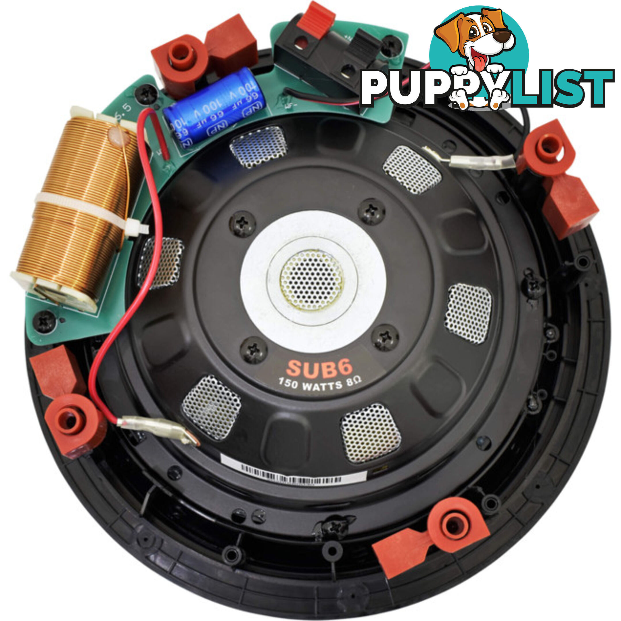 SUB6 6.5" IN WALL 150W SUBWOOFER 2X4 STUD MOUNTING EDGELESS