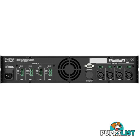 PMQ600 4 CH 100V POWER AMP - 4X 600W WAVE DYNAMICS DSP -2RU - RS232