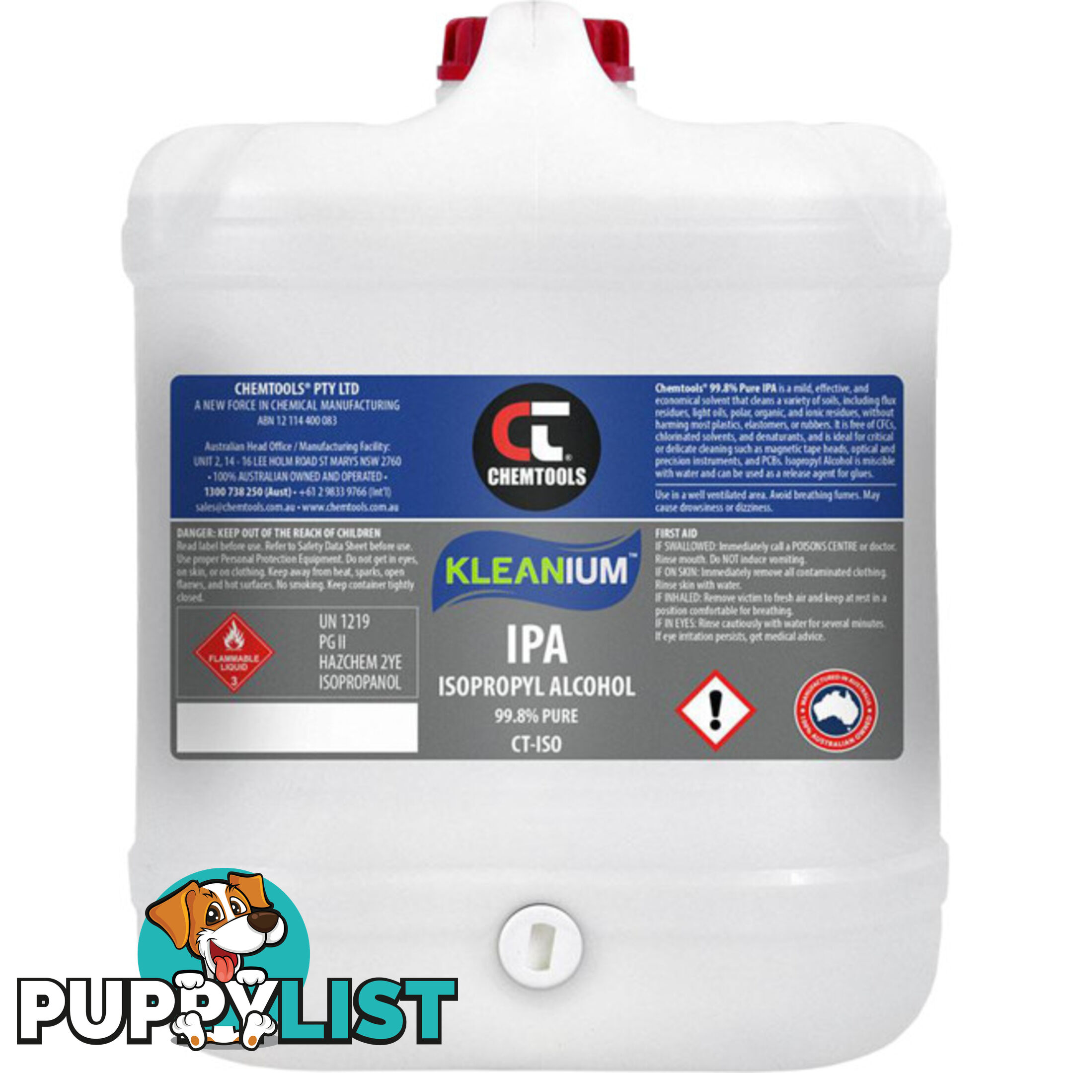 ISO20L 20 LITRE 99.8% ISOPROPYL DRUM ISOPROPANOL / ALCOHOL DRUM