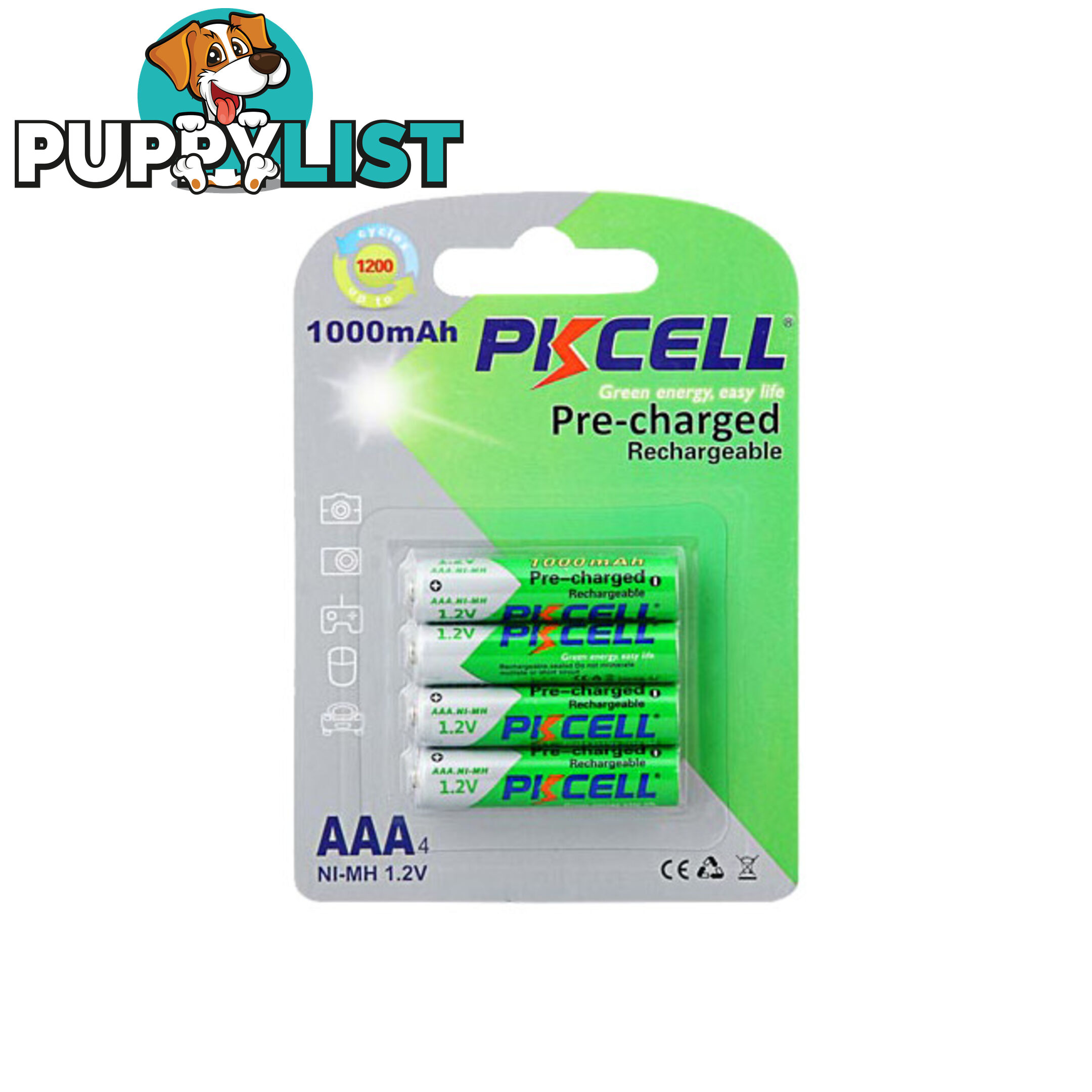 PK4PAAA 1000MAH NIMH AAA BATTERIES 4PK READY TO USE LSD PKCELL