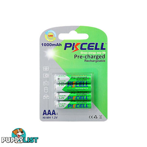 PK4PAAA 1000MAH NIMH AAA BATTERIES 4PK READY TO USE LSD PKCELL