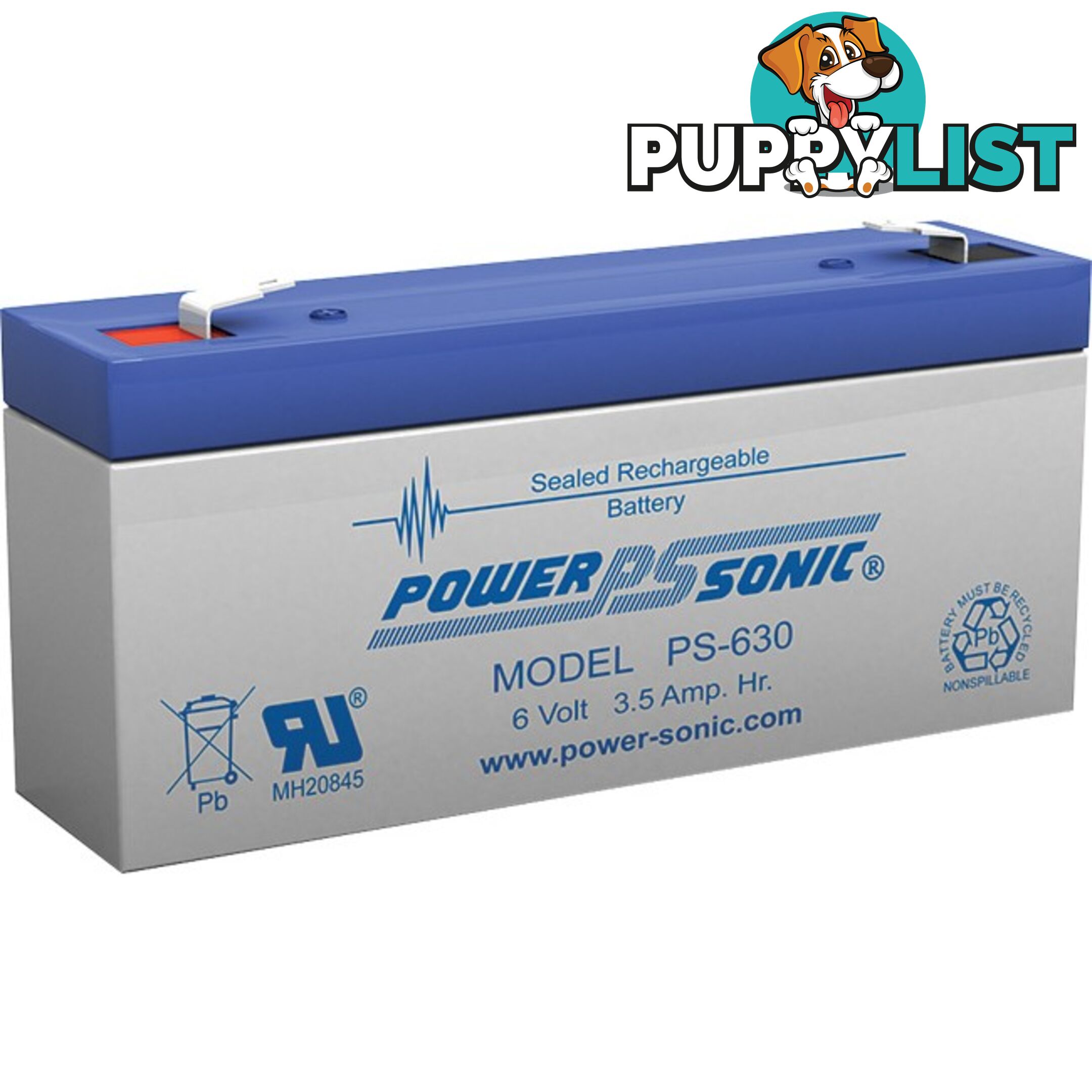 PS630 6V 3.5 AMP SLA BATTERY F1 TERMINAL SEALED LEAD ACID