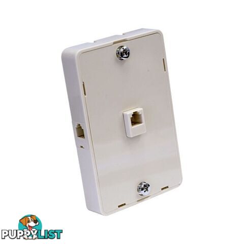 TEL5049 2 OUTLET MODULAR TELEPHONE WALL PLATE (1XFRONT & 2XSIDE)